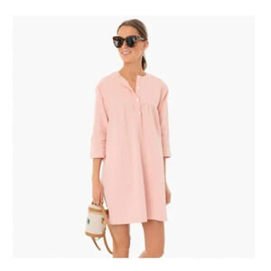 TUCKERNUCK Pomander Place Size S Peach Colored Mini Dress Linen Blend